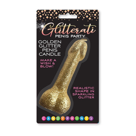 Buy Glitterati Gold Glitter Penis Candle - Gold 10 cm Penis Party Candle