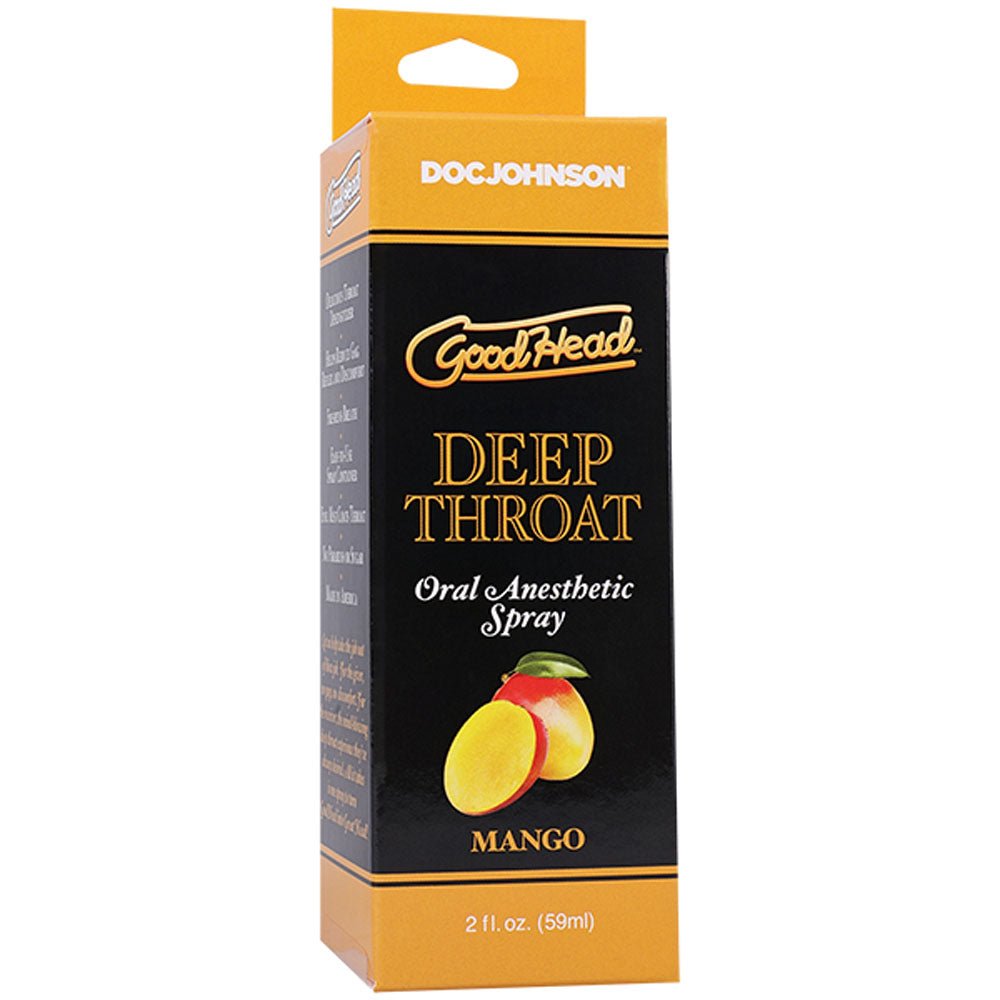 Buy GoodHead Deep Throat Spray - Mango - Mango Flavoured Deep Throat Spray - 59 ml Bottle at Oh Joy. Discover premium sexual toys with discreet shipping at the best price in NZ