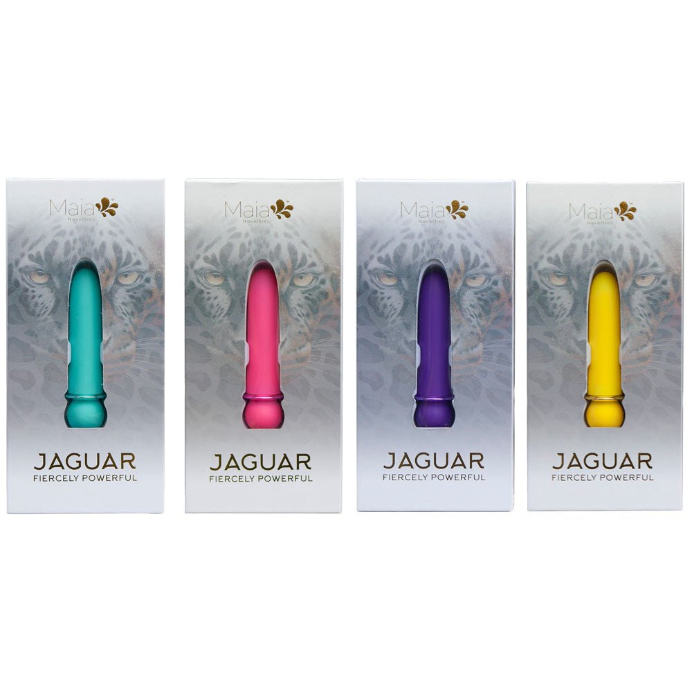 Buy Maia JAGUAR Display - Coloured Rechargeable Bullets - Display of 4 Colours x 3 each with Tester at Oh Joy. Discover premium sexual toys with discreet shipping at the best price in NZ