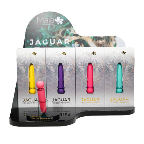Buy Maia JAGUAR Display - Coloured Rechargeable Bullets - Display of 4 Colours x 3 each with Tester at Oh Joy. Discover premium sexual toys with discreet shipping at the best price in NZ
