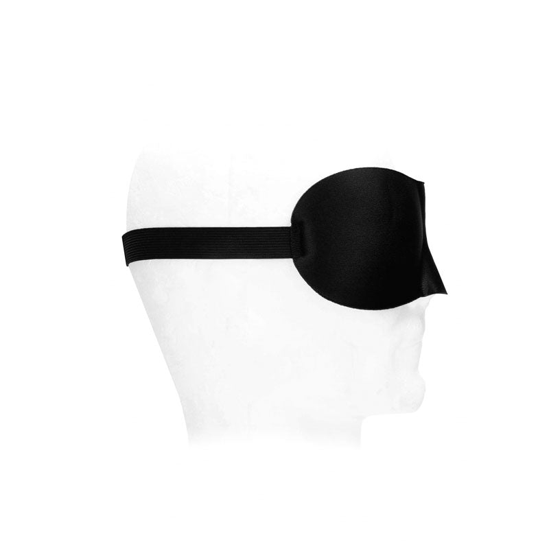 Buy OUCH! Black & White Satin Curvy Eye Mask - Black Eye Restraint