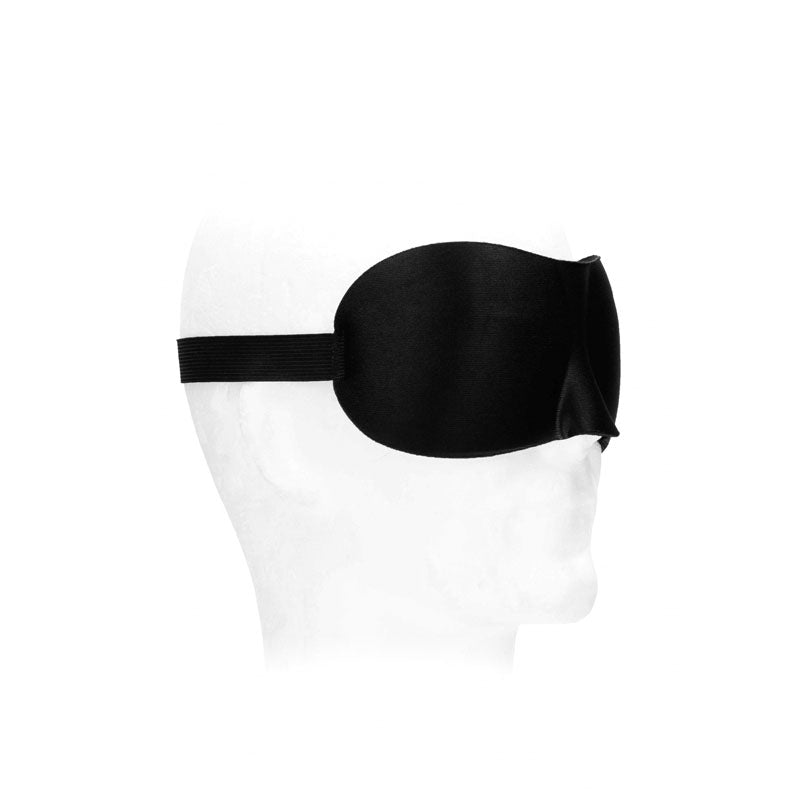 Buy OUCH! Black & White Satin Curvy Eye Mask - Black Eye Restraint