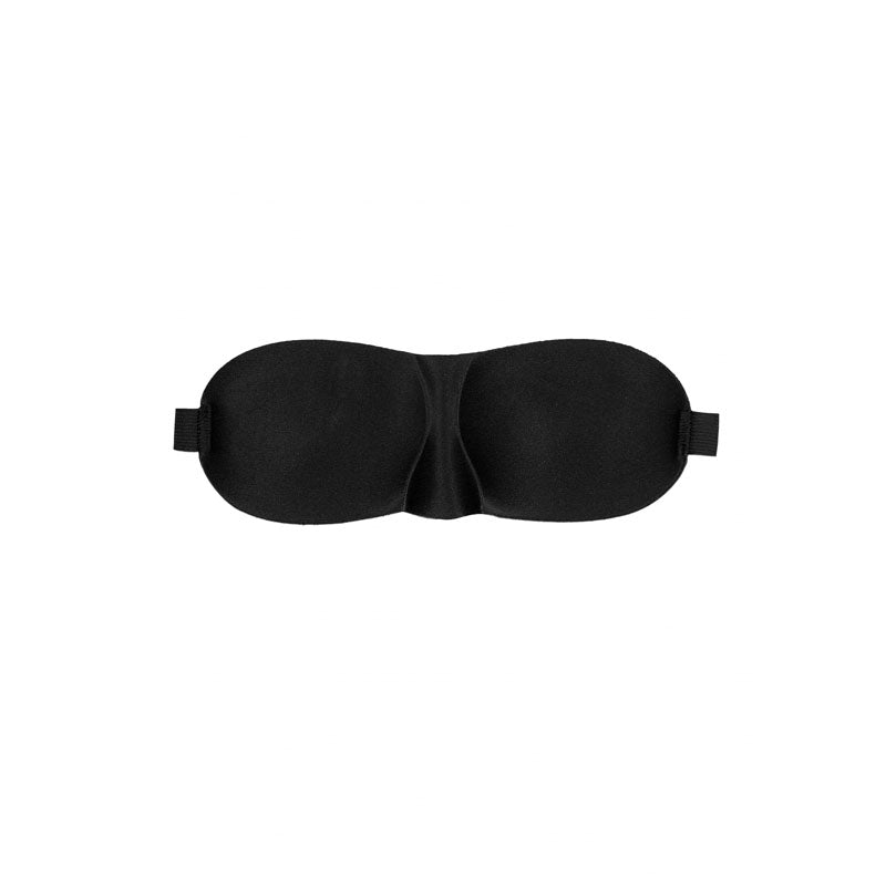 Buy OUCH! Black & White Satin Curvy Eye Mask - Black Eye Restraint