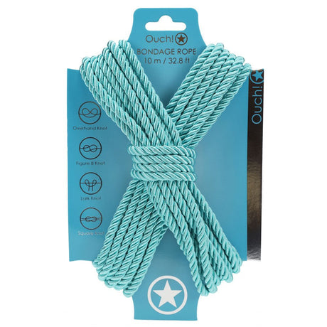 Buy OUCH! Bondage Rope - 10 M - Blue - Blue Nylon Bondage Rope - 10 metre Length
