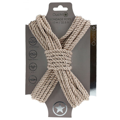 Buy OUCH! Bondage Rope - 10 M - Gold - Gold Nylon Bondage Rope - 10 metre Length