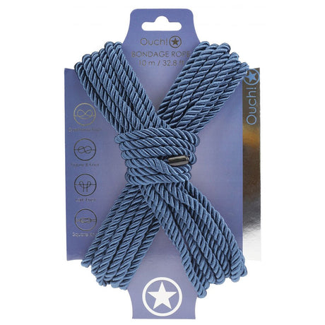 Buy OUCH! Bondage Rope - 10 M - Navy Blue - Navy Blue Nylon Bondage Rope - 10 metre Length