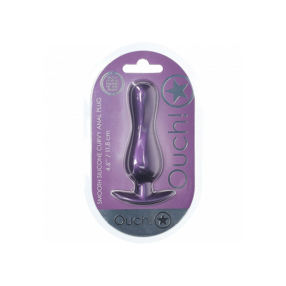 Buy OUCH! Curvy Anal Plug - Metallic Purple - Metallic Purple 11.7 cm Butt Plug