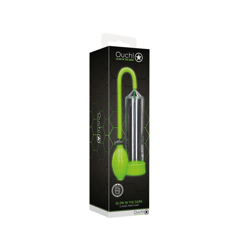 Buy OUCH! Glow In The Dark Classic Penis Pump - Clear/Green Penis Pump