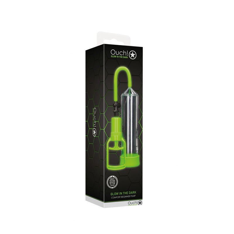 Buy OUCH! Glow In The Dark Comfort Beginner Pump - Clear/Glow Penis Pump
