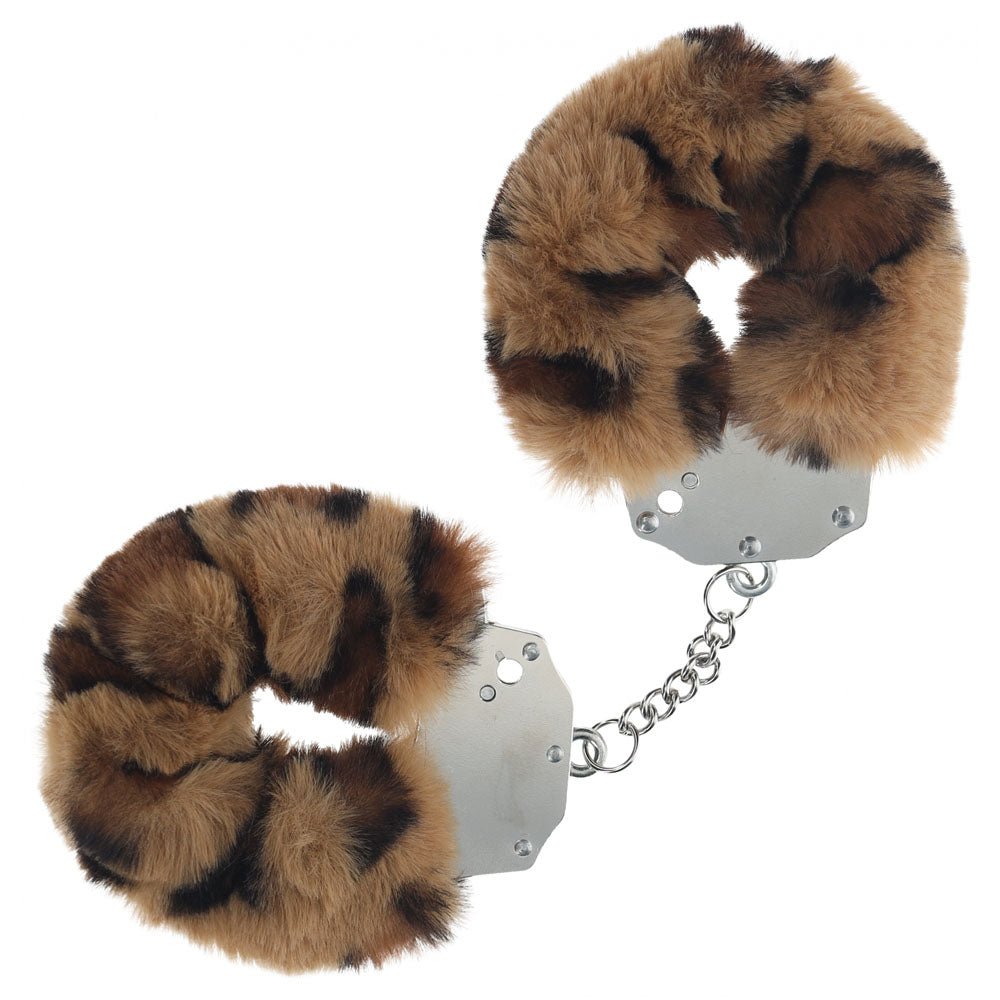 Buy OUCH! Heavy - Duty Fluffy Cuffs - Leopard - Leopard Fluffy Restraints