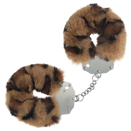 Buy OUCH! Heavy - Duty Fluffy Cuffs - Leopard - Leopard Fluffy Restraints
