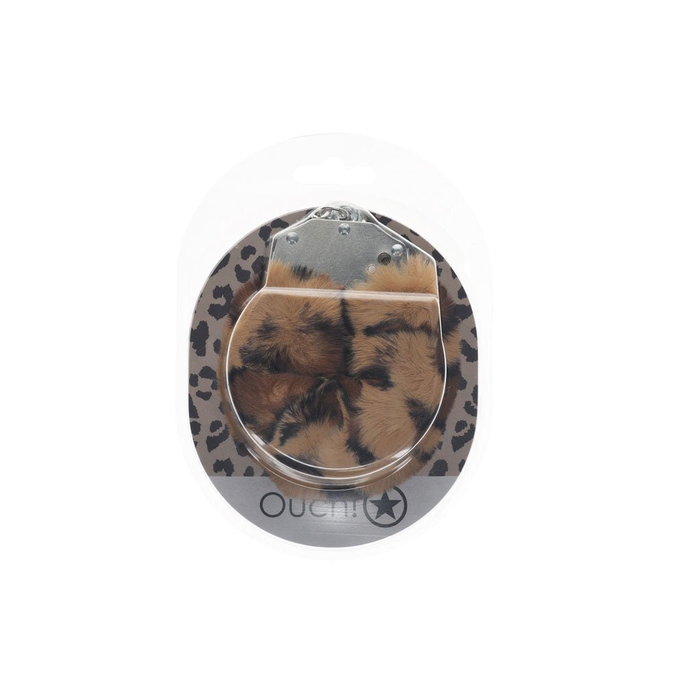 Buy OUCH! Heavy - Duty Fluffy Cuffs - Leopard - Leopard Fluffy Restraints