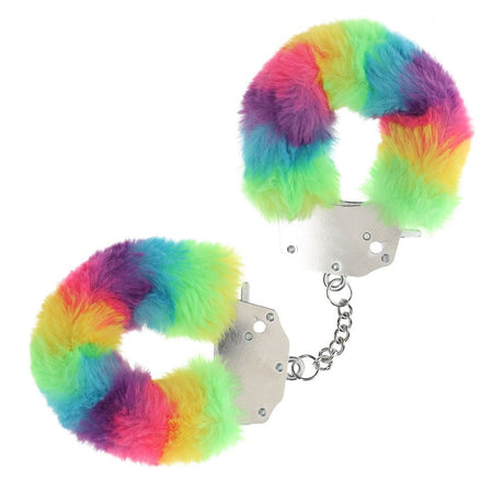 Buy OUCH! Heavy - Duty Fluffy Cuffs - Multicolour 1 - Multicoloured Fluffy Restraints