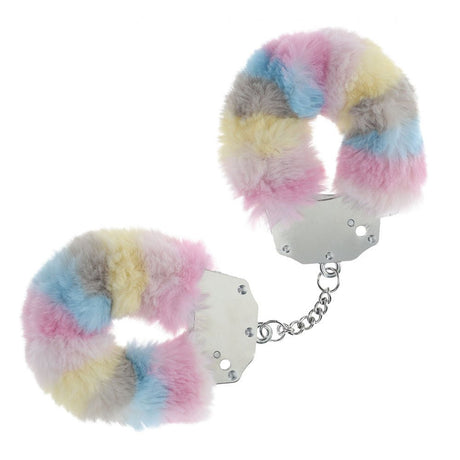 Buy OUCH! Heavy - Duty Fluffy Cuffs - Multicolour 2 - Multicoloured Fluffy Restraints