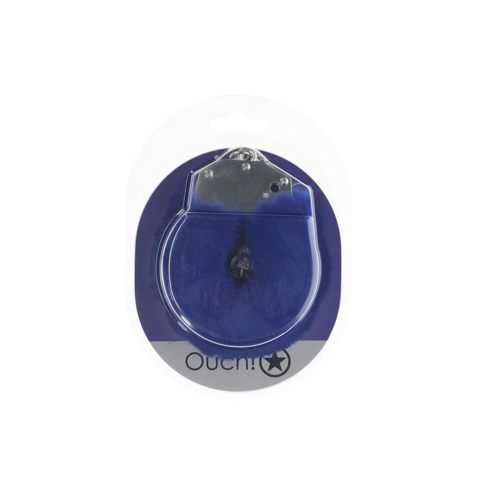 Buy OUCH! Heavy - Duty Fluffy Cuffs - Navy - Navy Fluffy Restraints