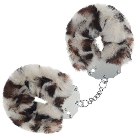 Buy OUCH! Heavy - Duty Fluffy Cuffs - Snow Leopard - Snow Leopard Fluffy Restraints