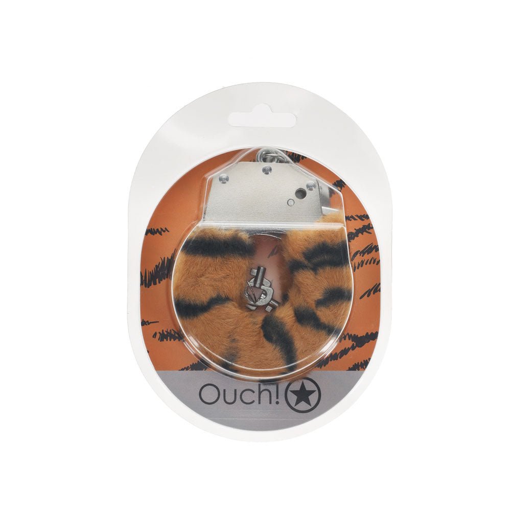 Buy OUCH! Heavy - Duty Fluffy Cuffs - Tiger - Tiger Fluffy Restraints