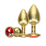 Buy OUCH! Milan Collection - Metal Anal Plug Set - Gold - Gold Butt Plugs with Gem Bases - Set of 3 Sizes