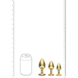 Buy OUCH! Milan Collection - Metal Anal Plug Set - Gold - Gold Butt Plugs with Gem Bases - Set of 3 Sizes