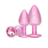 Buy OUCH! Paris Collection - Metal Anal Plug Set - Pink - Metallic Pink Butt Plugs with Gem Bases - Set of 3 Sizes