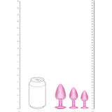 Buy OUCH! Paris Collection - Metal Anal Plug Set - Pink - Metallic Pink Butt Plugs with Gem Bases - Set of 3 Sizes