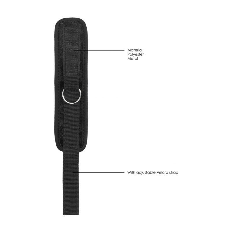 Buy OUCH! Velvet & Velcro Adjustable Handcuffs - Black Restraints