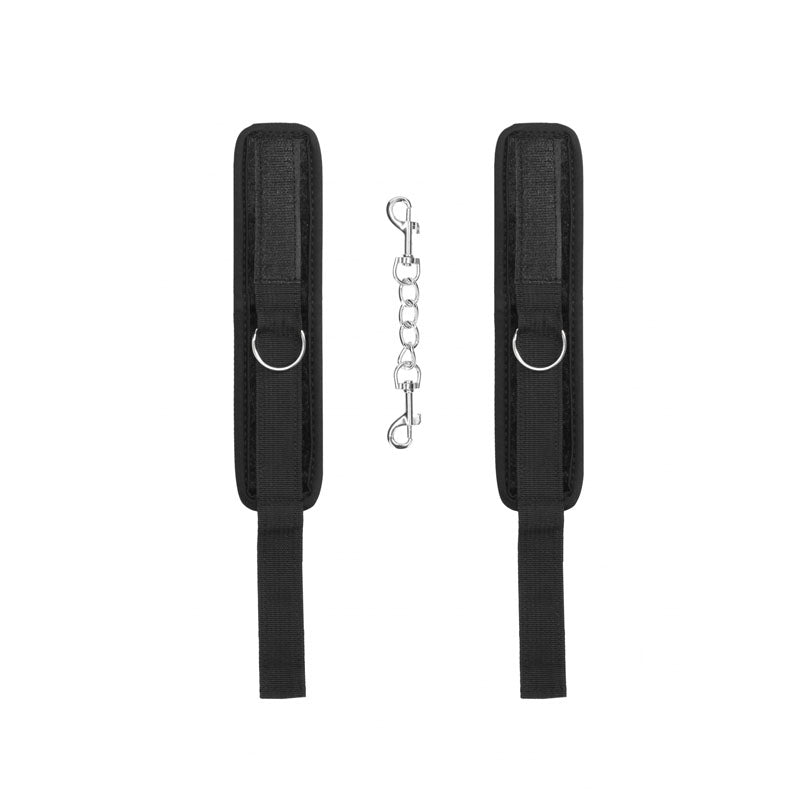 Buy OUCH! Velvet & Velcro Adjustable Handcuffs - Black Restraints