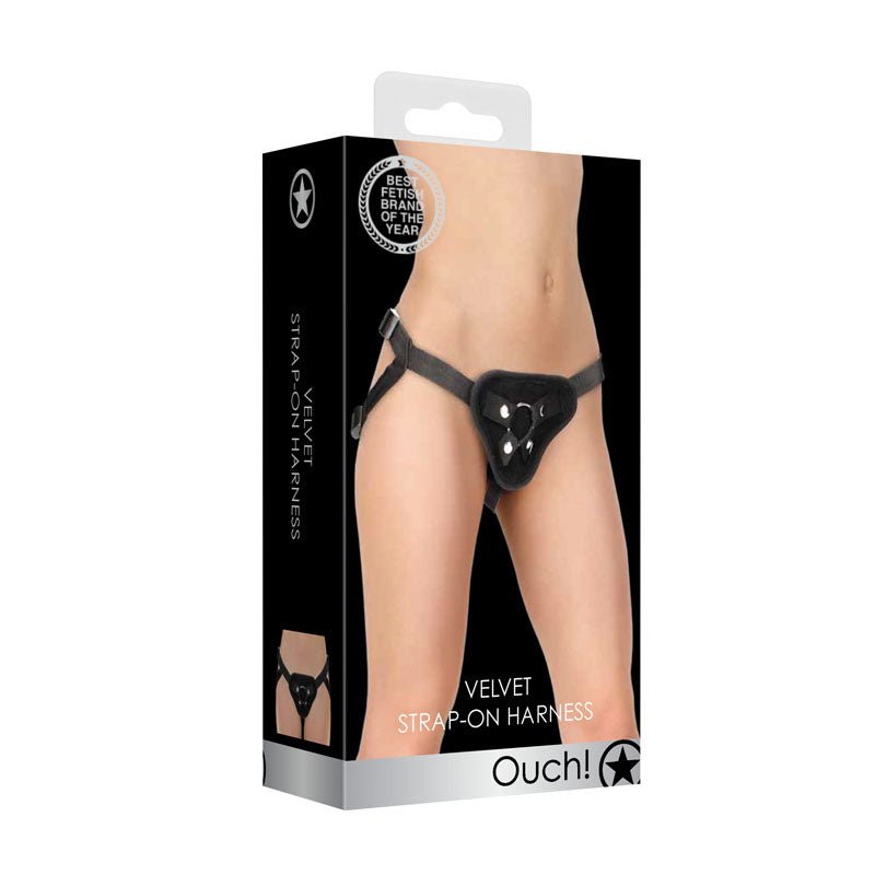 Buy OUCH! Velvet & Velcro Adjustable Harness with O - Ring - Black Strap - On Harness (No Probe Included)