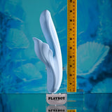 Buy Playboy Pleasure IN BLOOM - Blue 23.5 cm USB Rechargeable Thrusting Tapping & Heating Dual Vibrator