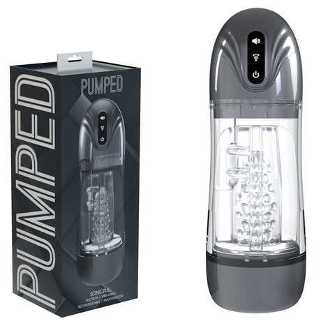 Buy PUMPED SonicPull - Gunmetal - Gunmetal Grey/Clear USB Rechargeable Sucking And Vibrating Auto Masturbator