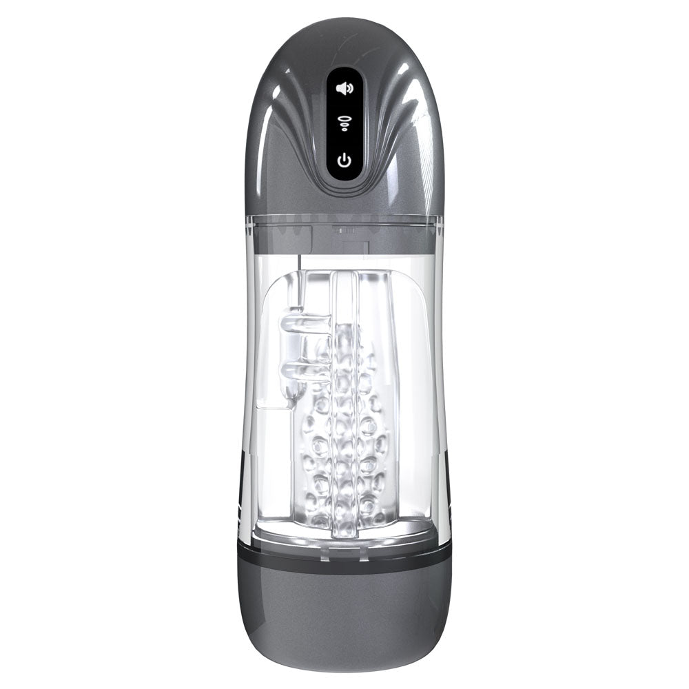 Buy PUMPED SonicPull - Gunmetal - Gunmetal Grey/Clear USB Rechargeable Sucking And Vibrating Auto Masturbator