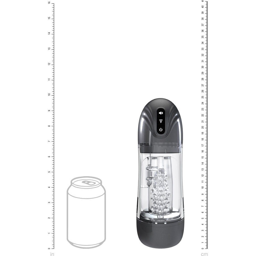 Buy PUMPED SonicPull - Gunmetal - Gunmetal Grey/Clear USB Rechargeable Sucking And Vibrating Auto Masturbator