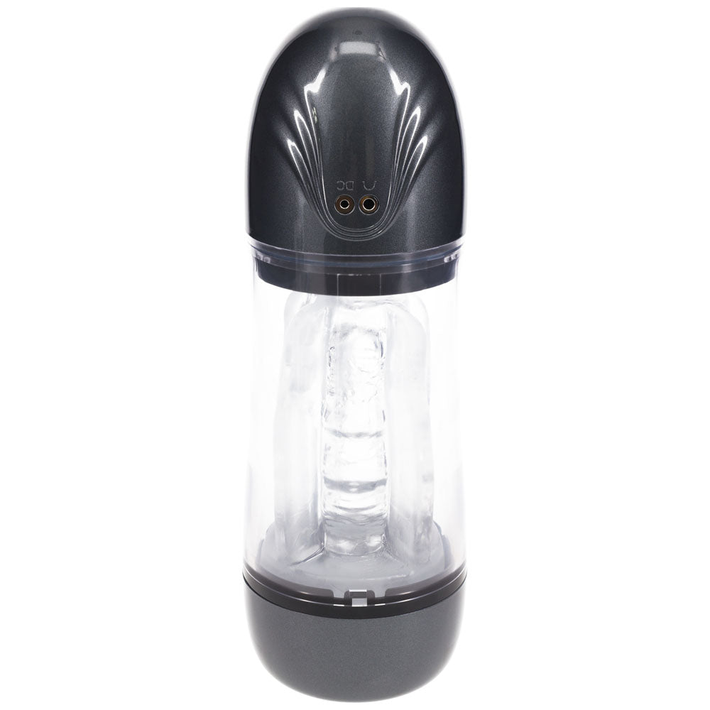 Buy PUMPED SonicPull - Gunmetal - Gunmetal Grey/Clear USB Rechargeable Sucking And Vibrating Auto Masturbator