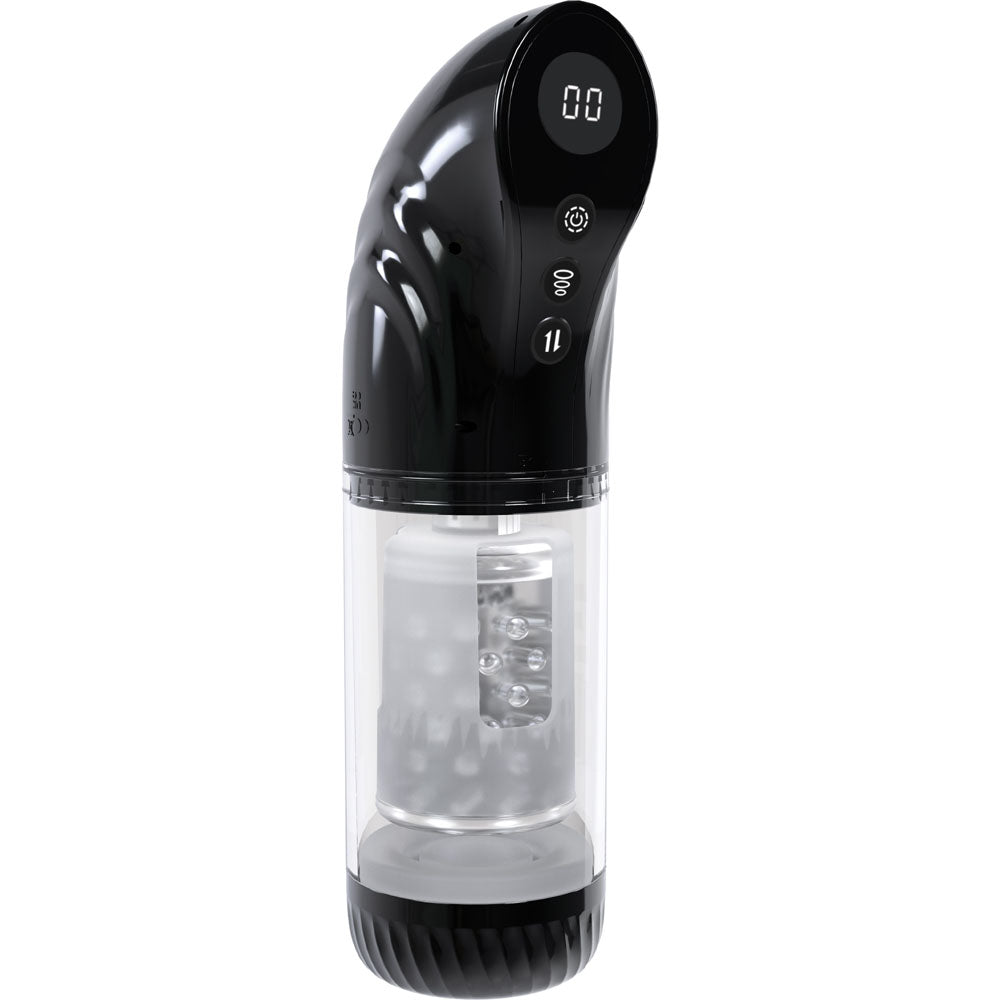 Buy PUMPED Strokemate - Black/Clear USB Rechargeable Sucking Rotating and Thrusting Auto Masturbator