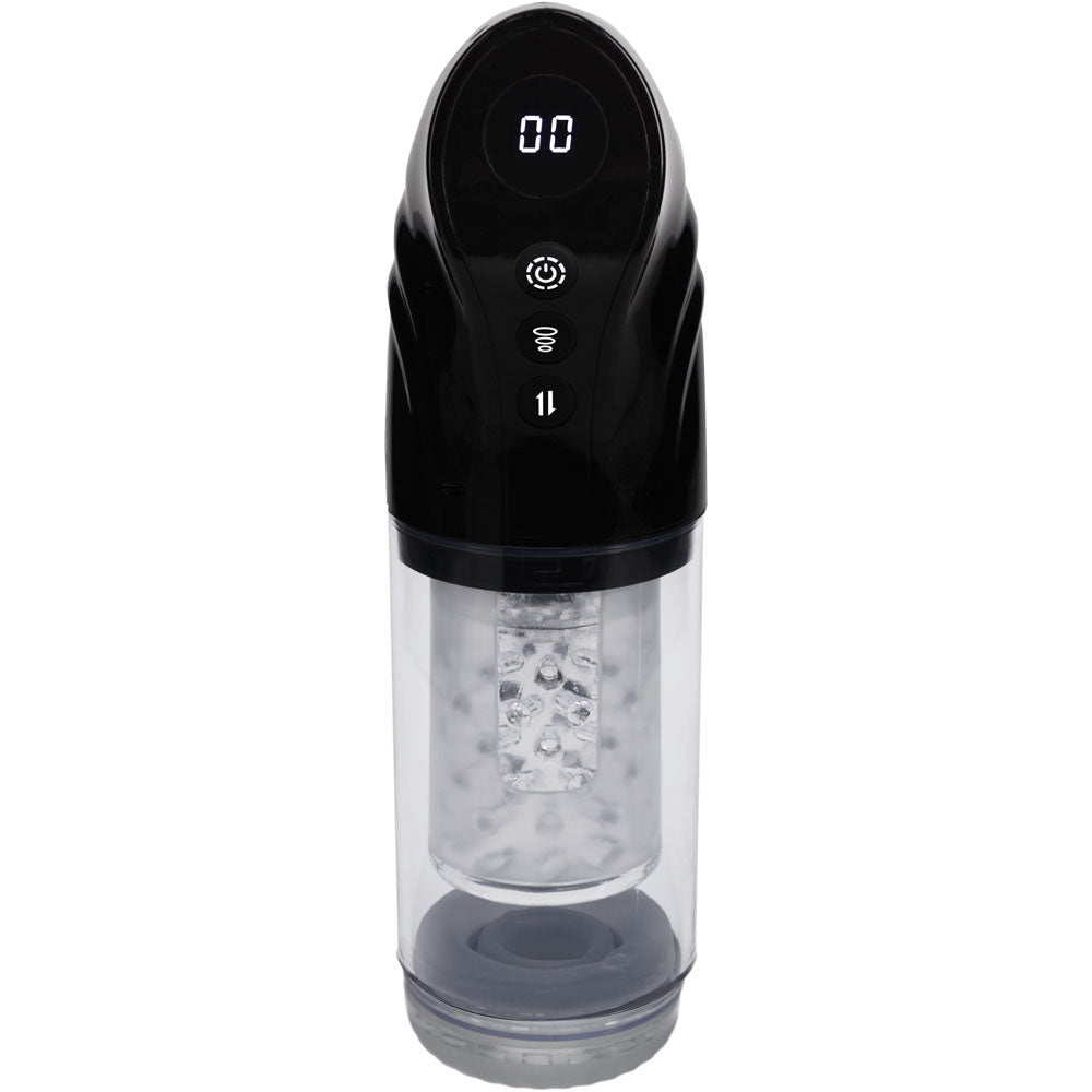 Buy PUMPED Strokemate - Black/Clear USB Rechargeable Sucking Rotating and Thrusting Auto Masturbator