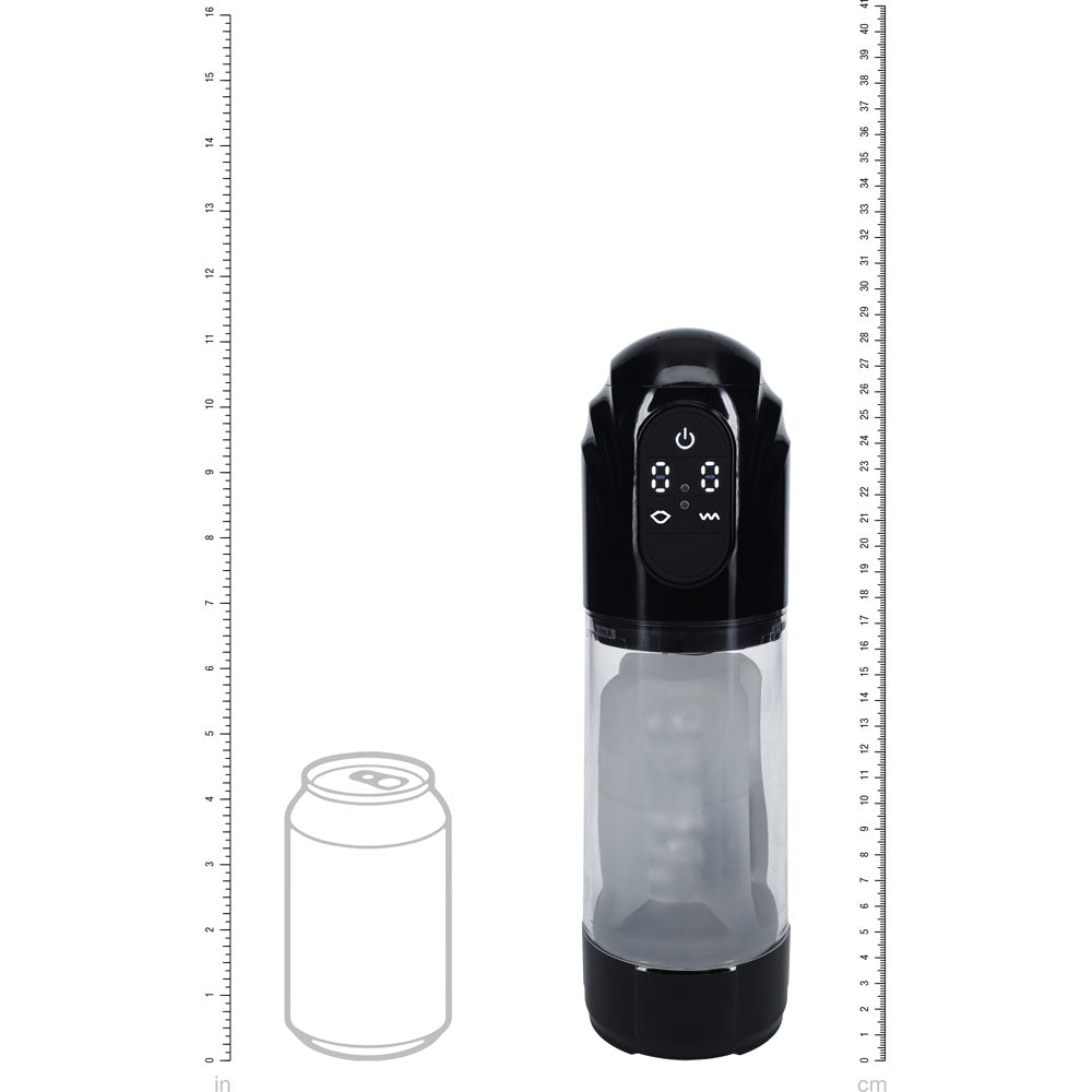 Buy PUMPED TechnoThrust Auto Masturbator - Black/Clear USB Rechargeable Auto Maturbator