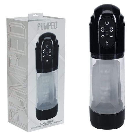 Buy PUMPED TechnoThrust Auto Masturbator - Black/Clear USB Rechargeable Auto Maturbator