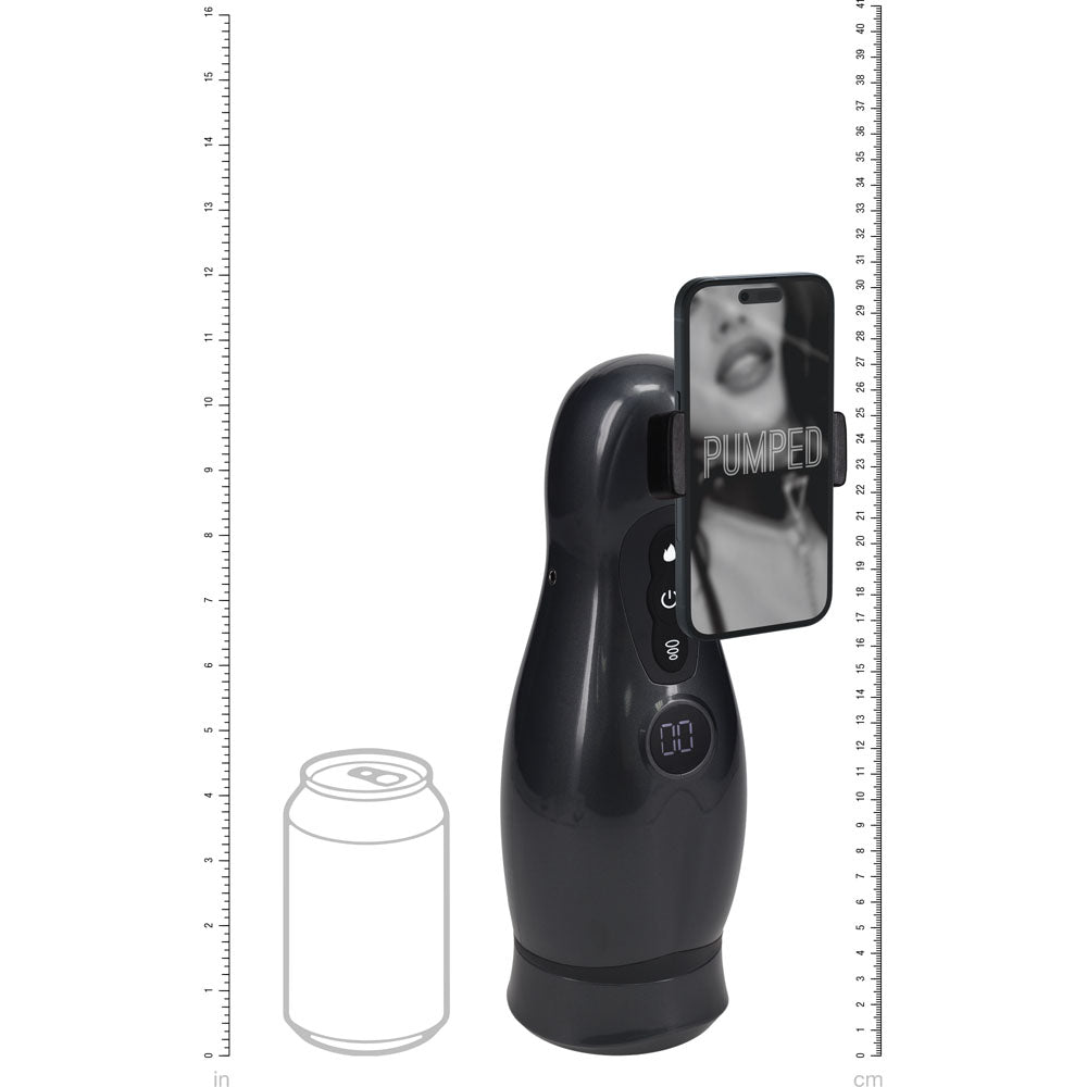 Buy PUMPED Virtuo - Gunmetal - Gunmetal Grey/Clear USB Rechargeable Sucking And Vibrating Auto Masturbator