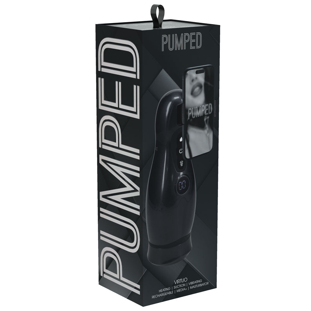 Buy PUMPED Virtuo - Gunmetal - Gunmetal Grey/Clear USB Rechargeable Sucking And Vibrating Auto Masturbator
