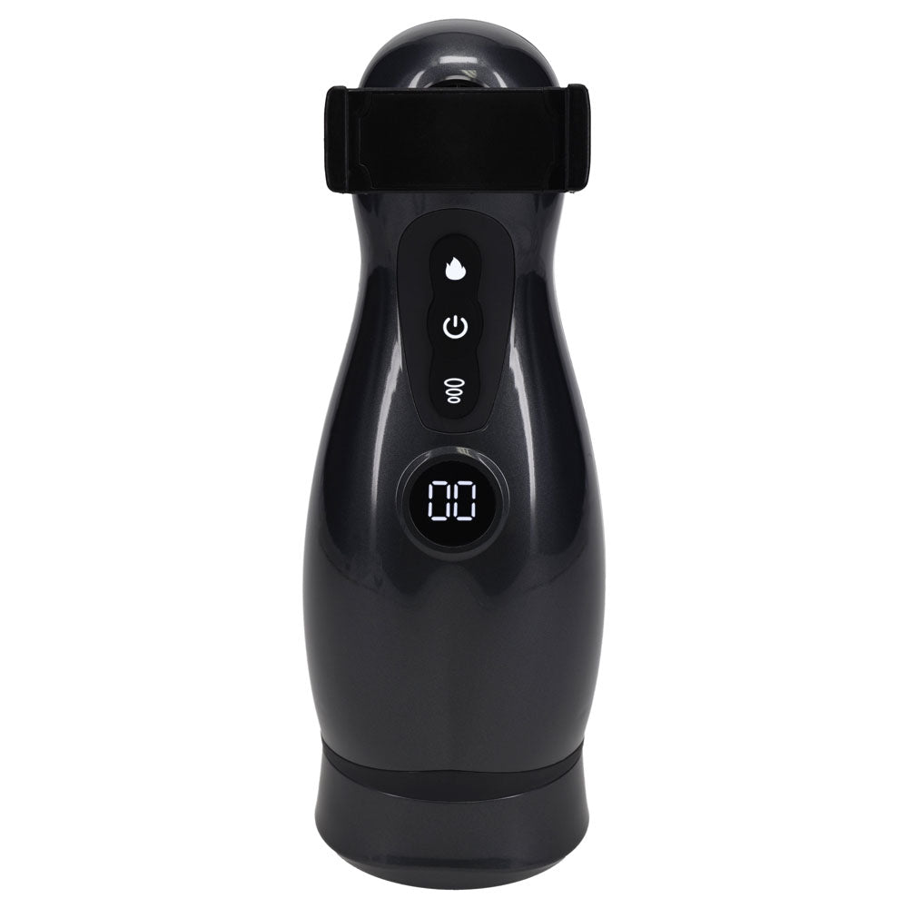Buy PUMPED Virtuo - Gunmetal - Gunmetal Grey/Clear USB Rechargeable Sucking And Vibrating Auto Masturbator