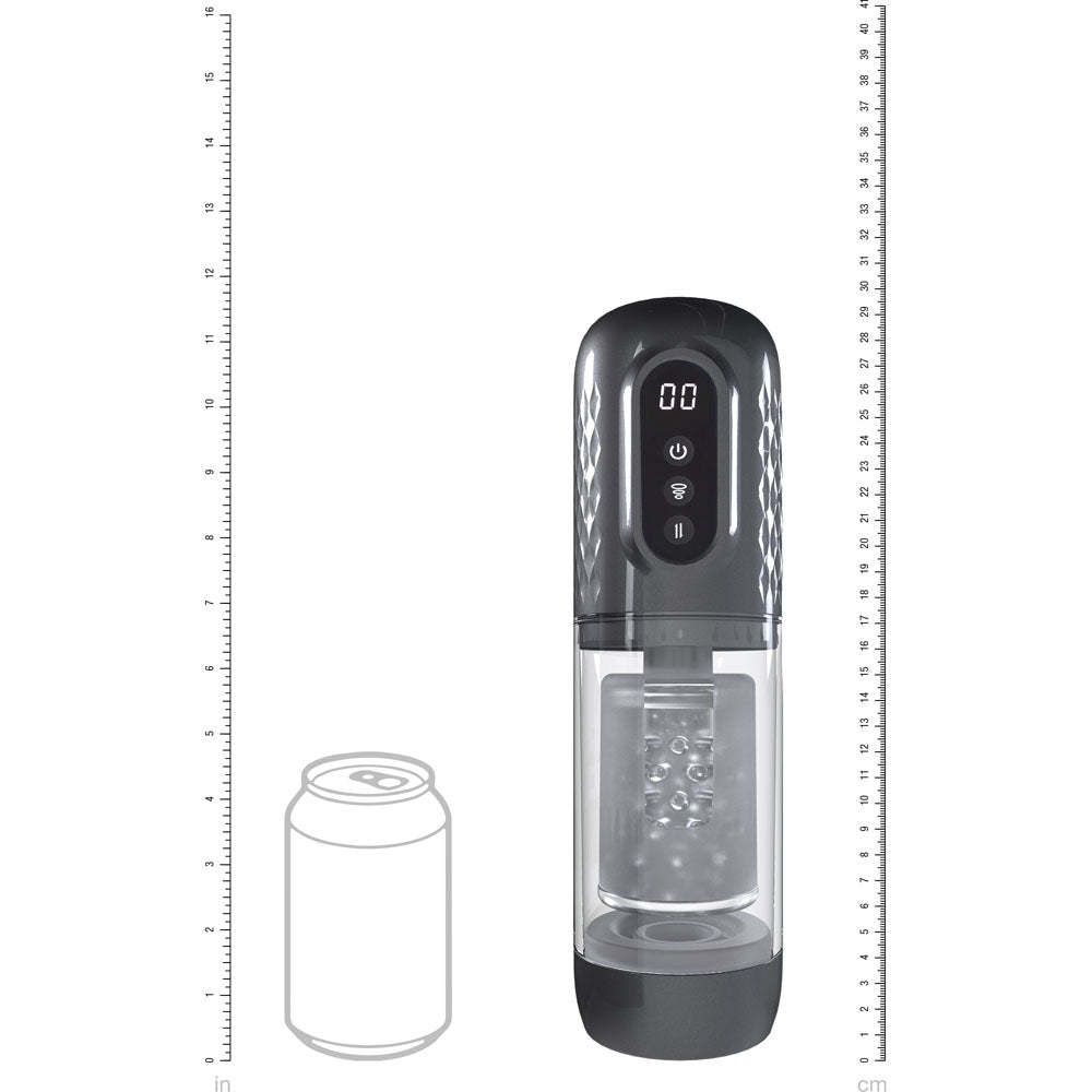 Buy PUMPED Vortex - Gunmetal - Gunmetal Grey/Clear USB Rechargeable Sucking Rotating and Thrusting Auto Masturbator