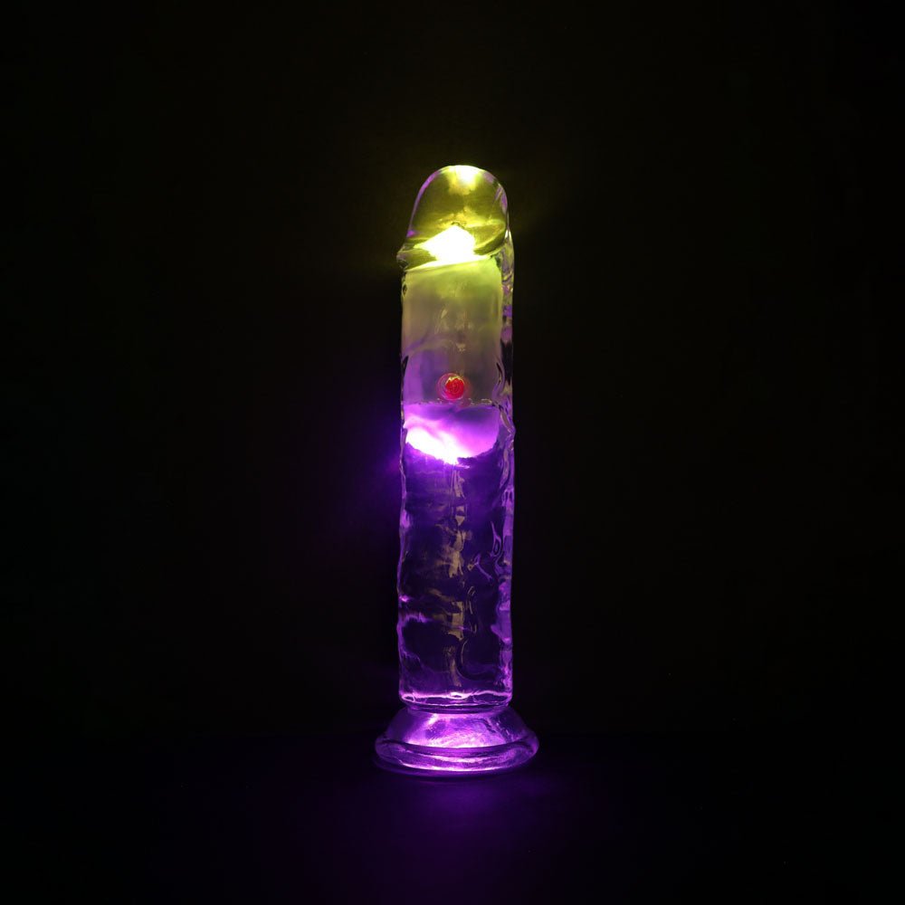 Buy REALROCK 7'' No Balls Wireless Rechargeable LED Vibrating Dong - Clear with LED 20 cm USB Rechargeable Vibrating Dong with Remote