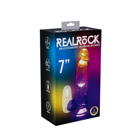 Buy REALROCK 7'' with Balls Wireless Rechargeable LED Vibrating Dong - Clear with LED 19.5 cm USB Rechargeable Vibrating Dong with Remote