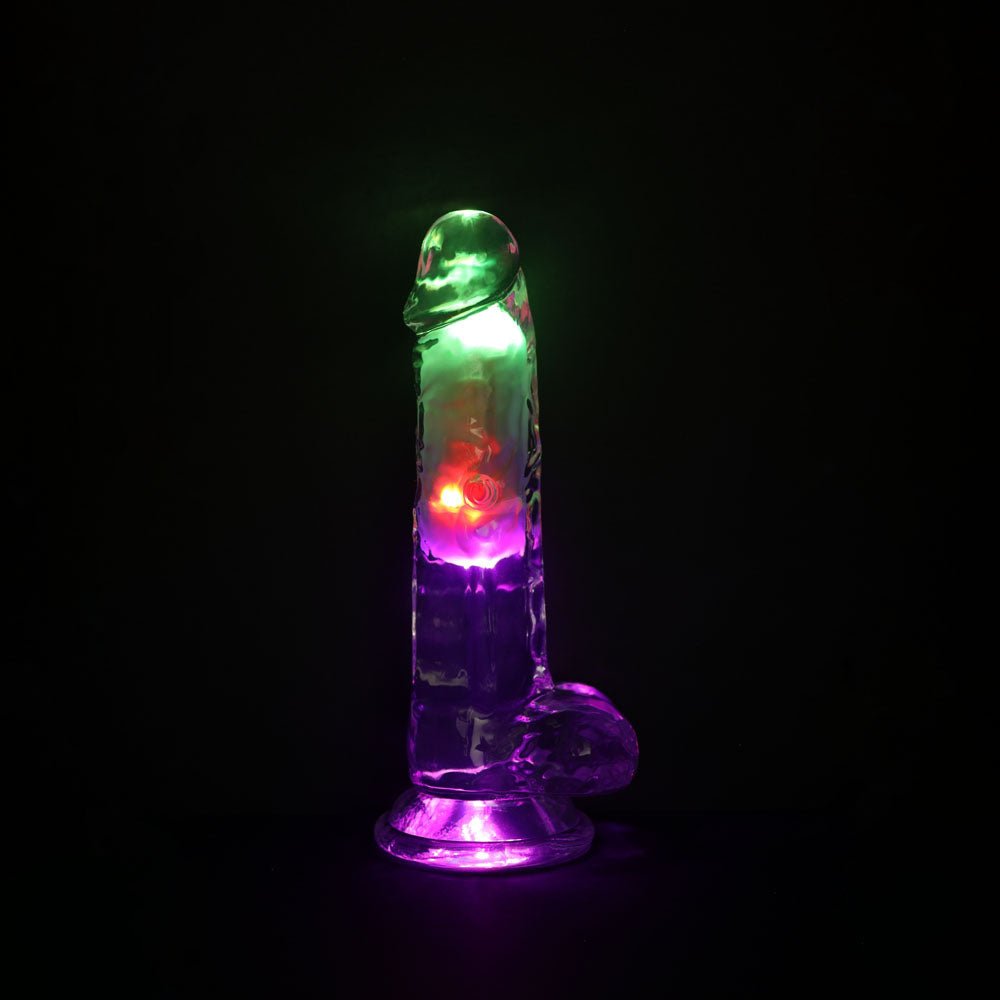 Buy REALROCK 7'' with Balls Wireless Rechargeable LED Vibrating Dong - Clear with LED 19.5 cm USB Rechargeable Vibrating Dong with Remote