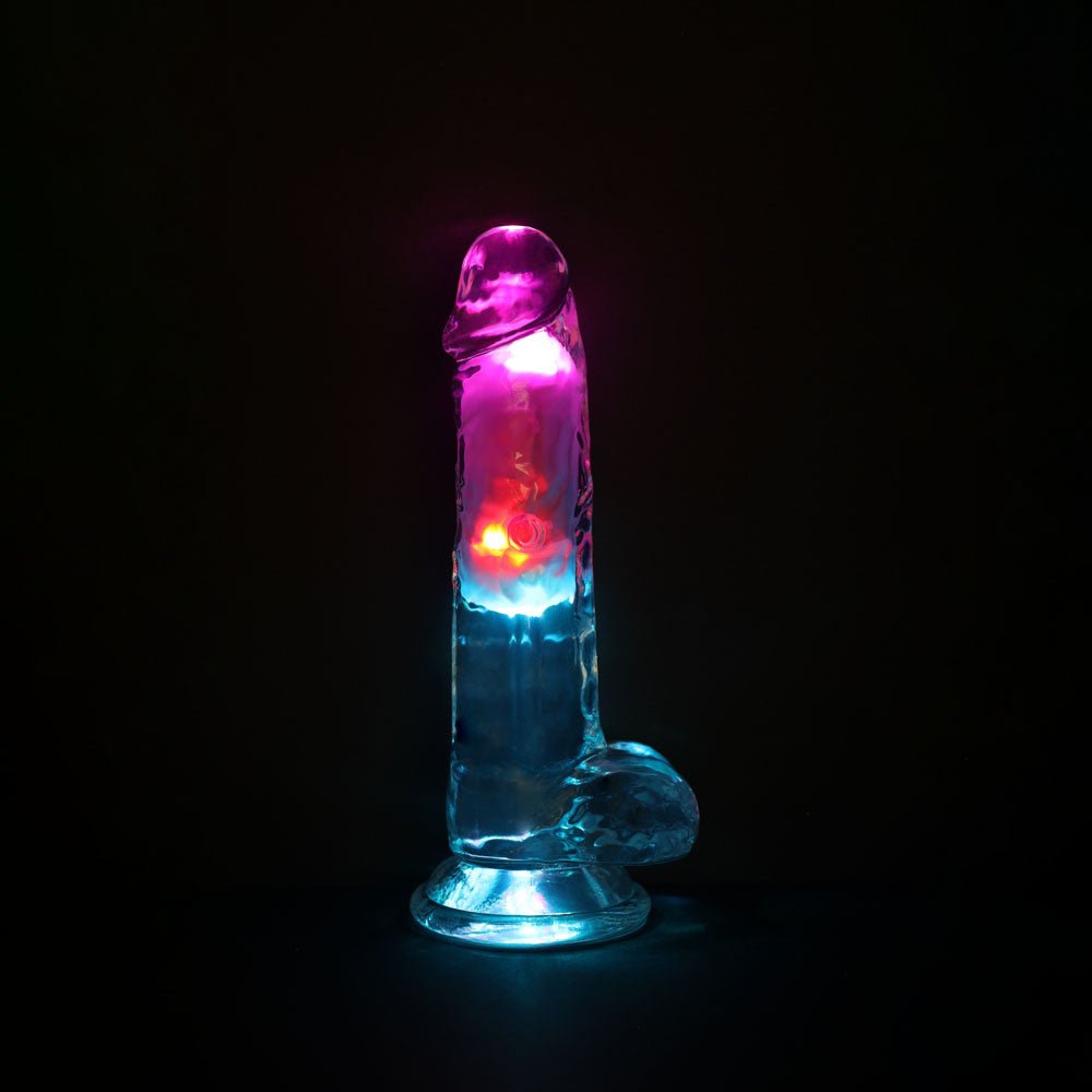 Buy REALROCK 7'' with Balls Wireless Rechargeable LED Vibrating Dong - Clear with LED 19.5 cm USB Rechargeable Vibrating Dong with Remote