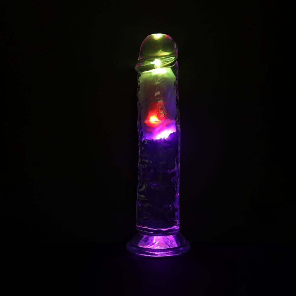 Buy REALROCK 8'' No Balls Wireless Rechargeable LED Vibrating Dong - Clear with LED 22 cm USB Rechargeable Vibrating Dong with Remote