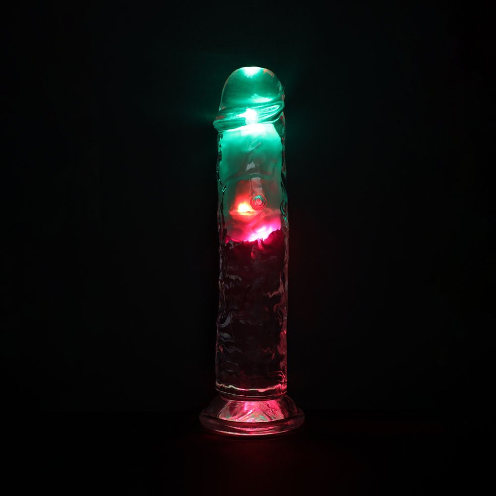 Buy REALROCK 8'' No Balls Wireless Rechargeable LED Vibrating Dong - Clear with LED 22 cm USB Rechargeable Vibrating Dong with Remote