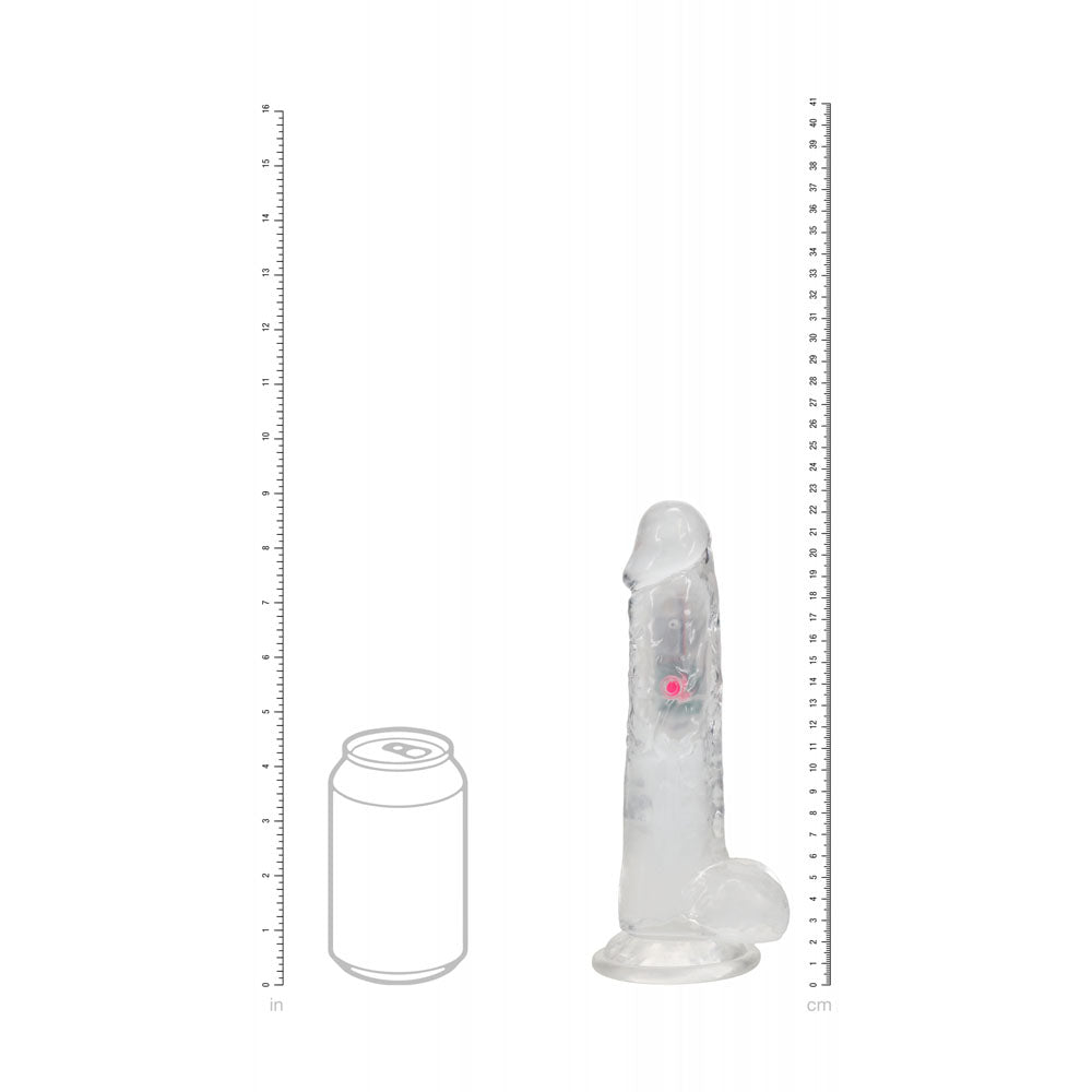 Buy REALROCK 8'' with Balls Wireless Rechargeable LED Vibrating Dong - Clear with LED 22.5 cm USB Rechargeable Vibrating Dong with Remote