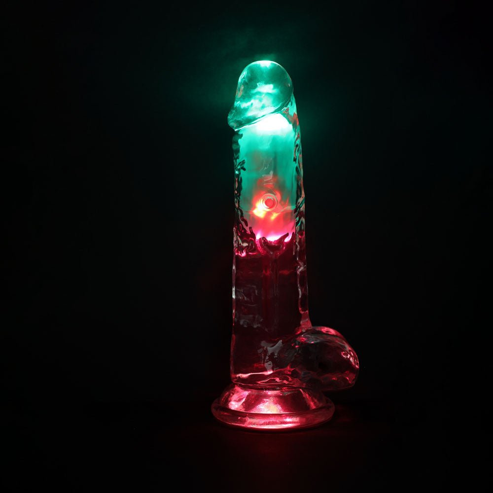 Buy REALROCK 8'' with Balls Wireless Rechargeable LED Vibrating Dong - Clear with LED 22.5 cm USB Rechargeable Vibrating Dong with Remote