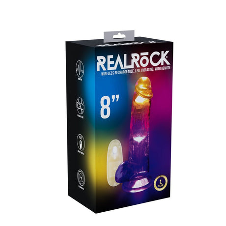 Buy REALROCK 8'' with Balls Wireless Rechargeable LED Vibrating Dong - Clear with LED 22.5 cm USB Rechargeable Vibrating Dong with Remote